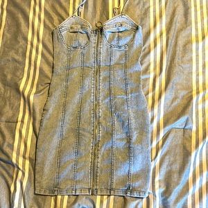 Worn ones jeans mini dress